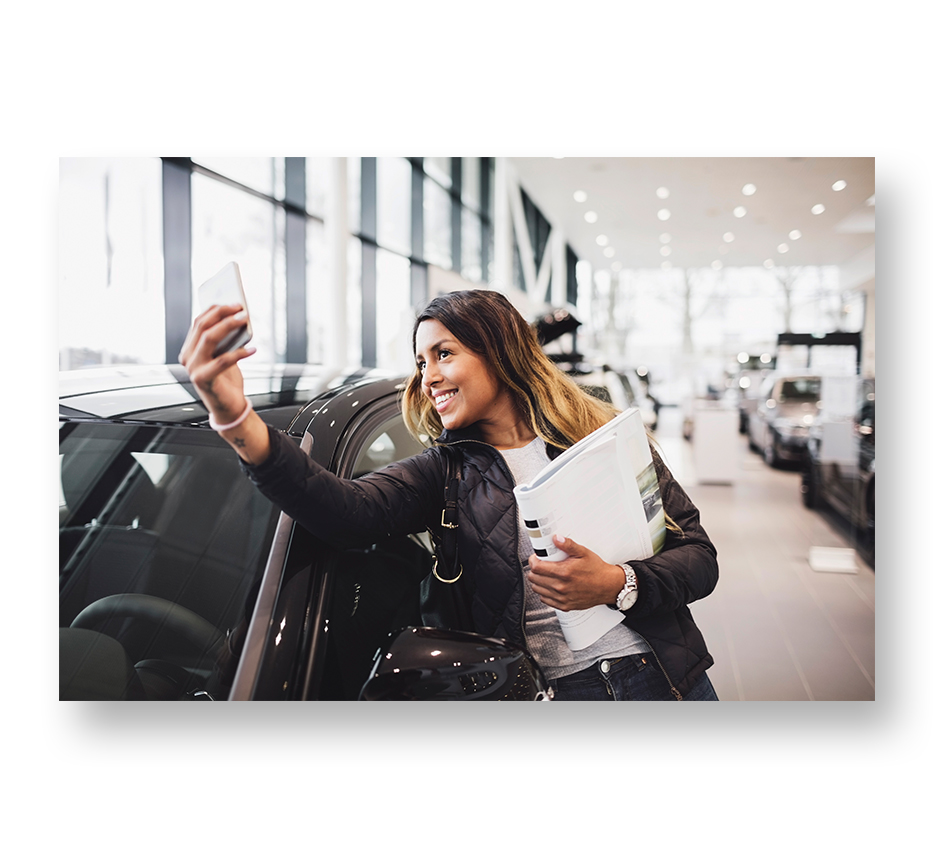 woman purchasing a car