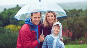 Family using Umbrella Coverage. 