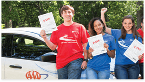 Teens completing in AAA Driving School
