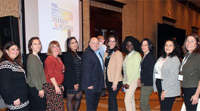 Employees representing the DEI Council, Human Resources Council and the DEI Charitable Giving Committee attended the summit and awards ceremony. They are, from left, Keri Borba, Sarah Palmer, Aimee Carrier, Felicity Abreu, Bob Conners, Rebecca Myers, Marion John, Karen Diehl, Catherine Mendez and Sue Fice.