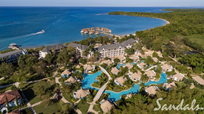 An aerial view of a Sandals Resort property.
