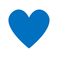 Blue heart icon.