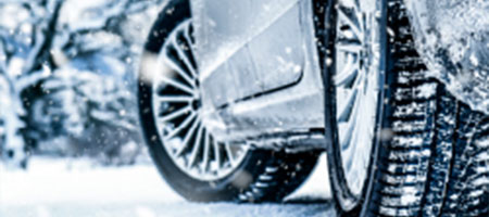 car tire in winter conditions